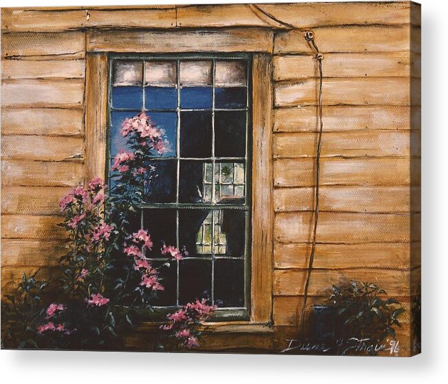 Prairie Acrylic Print featuring the painting A Peek through the Window by Diane Strain