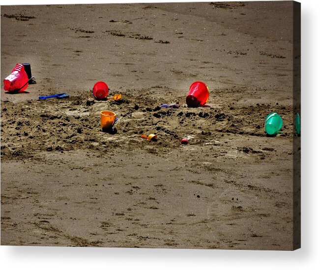 Sand Pails Acrylic Print featuring the photograph Abandoned by Helen Carson