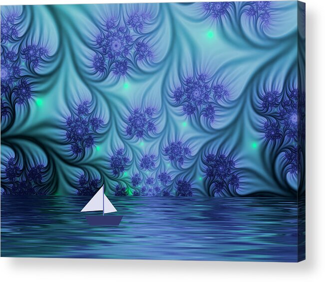 Digital Art Acrylic Print featuring the digital art Abstract Blue World by Gabiw Art