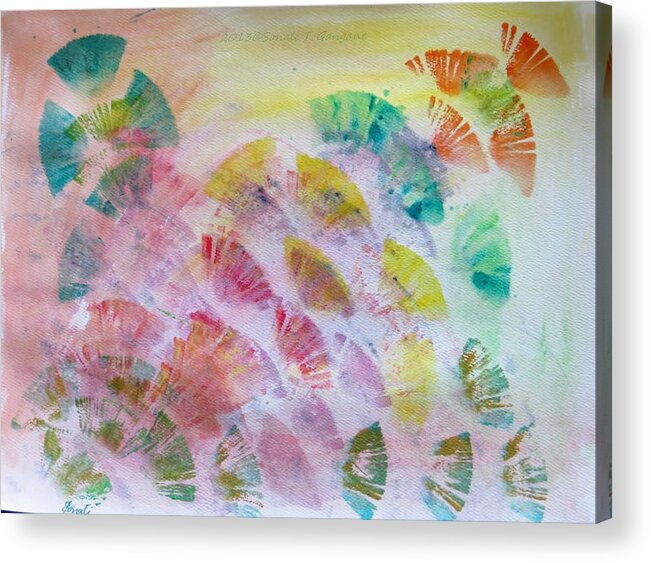 Coloured Petals Acrylic Print featuring the painting Abstract petals by Sonali Gangane