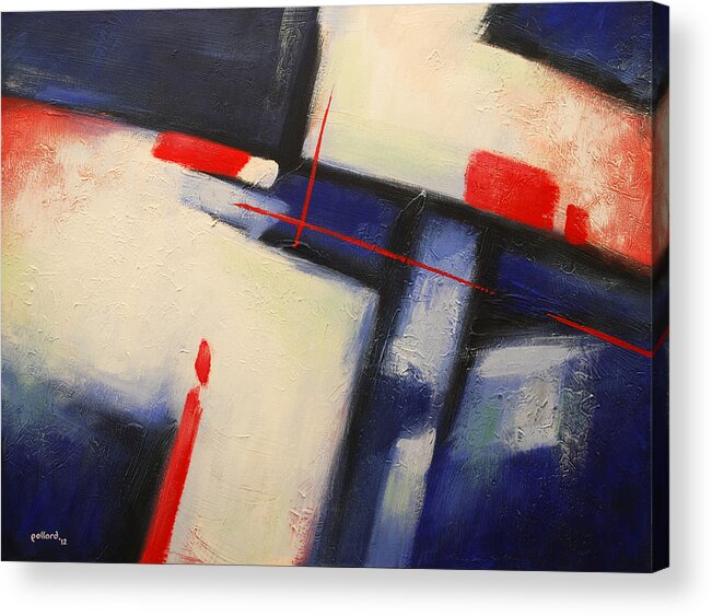 Abstract Acrylic Print featuring the painting Abstract Red Blue by Glenn Pollard