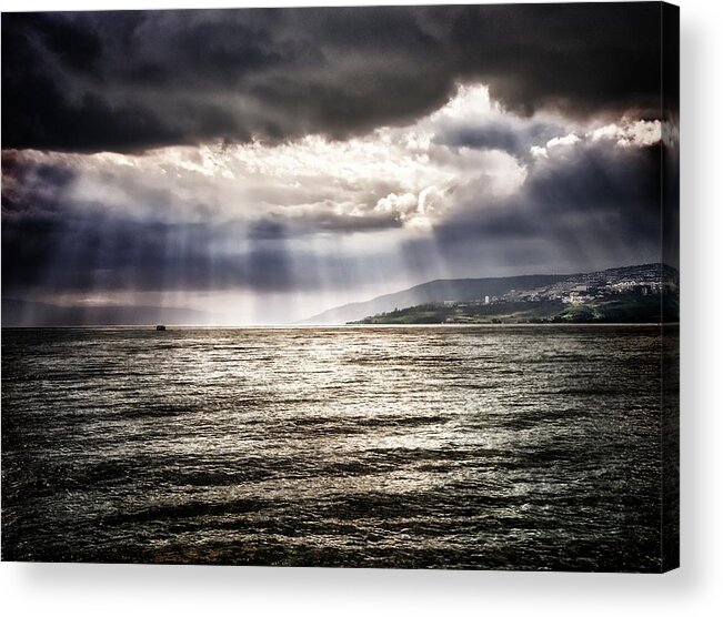  Acrylic Print featuring the photograph After The Storm Sea of Galilee Israel by Mark Fuller