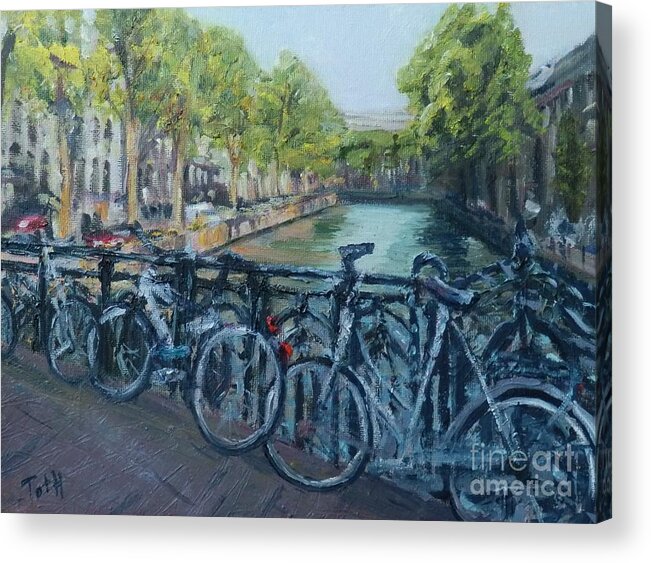 Amsterdam Acrylic Print featuring the painting Amsterdam by Laura Toth
