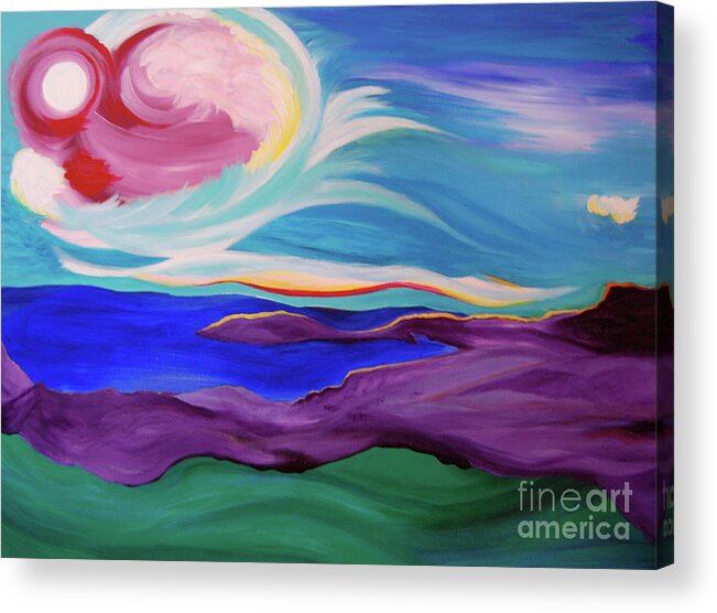 Angel Acrylic Print featuring the painting Angel Sky by First Star Art