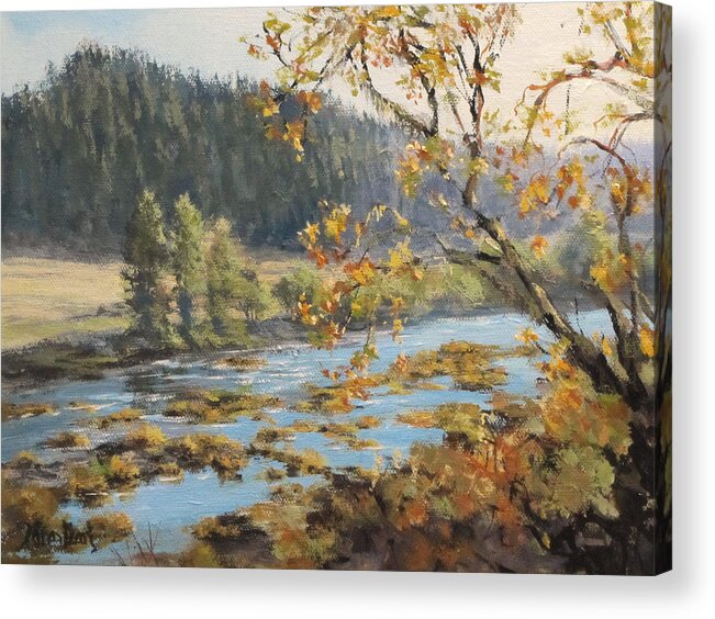 Landscape Acrylic Print featuring the painting Autumn Afternoon by Karen Ilari