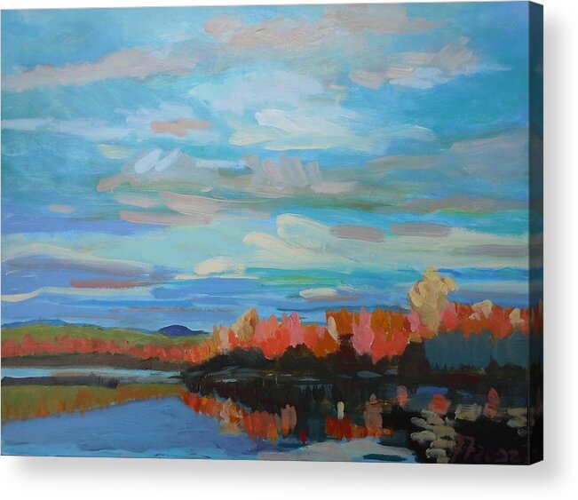 Landscape Acrylic Print featuring the painting Autumn Sunrise by Francine Frank