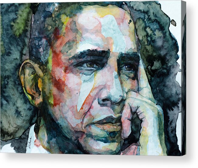 Obama Acrylic Print featuring the painting Barack by Laur Iduc