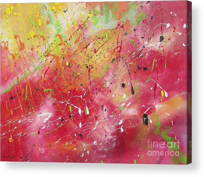 Abstract Art Acrylic Print featuring the painting Beyond the Universe by Nereida Rodriguez