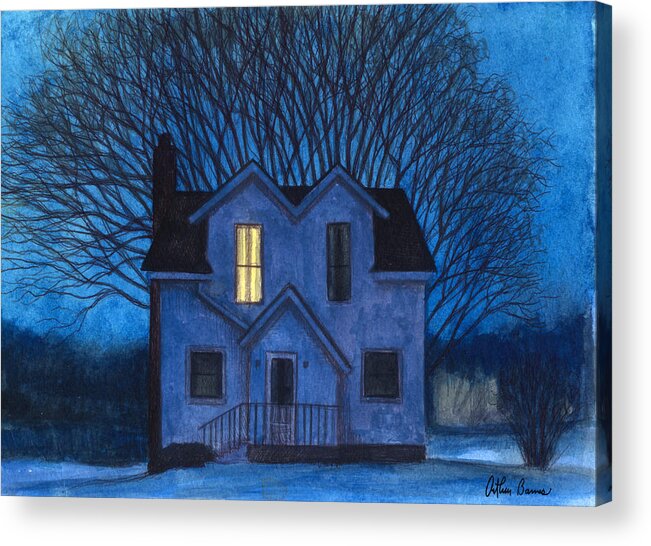Nocturne Acrylic Print featuring the painting Blue Side of Evening by Arthur Barnes