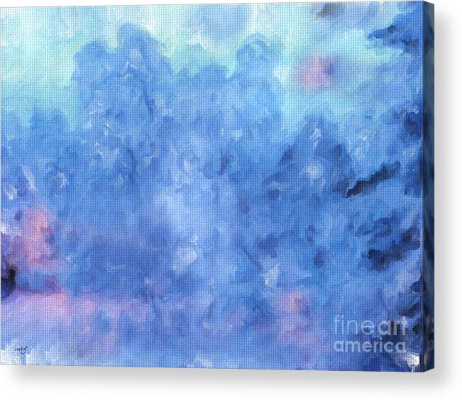 Art;abstract;blue;winter;snow;digital Painting;digital Art;unique;one Of A Kind Acrylic Print featuring the digital art Blue Winter by Ruby Cross