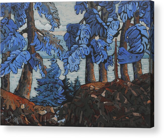 Landscape Painting Rob Owen Acrylic Print featuring the painting Bluest Blue by Rob Owen