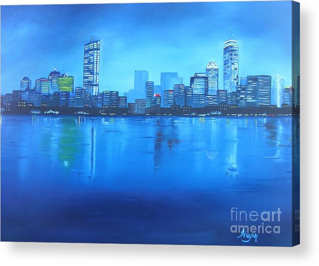 Evening Acrylic Print featuring the painting Boston III by Barbara Hayes