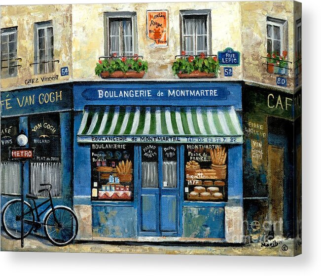Europe Acrylic Print featuring the painting Boulangerie de Montmartre by Marilyn Dunlap