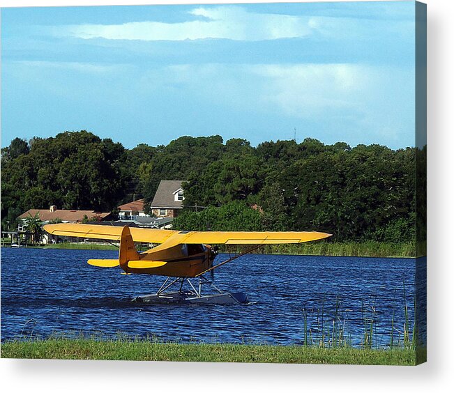 Airplane Acrylic Print featuring the photograph Brown's Piper Cub by Christopher Mercer