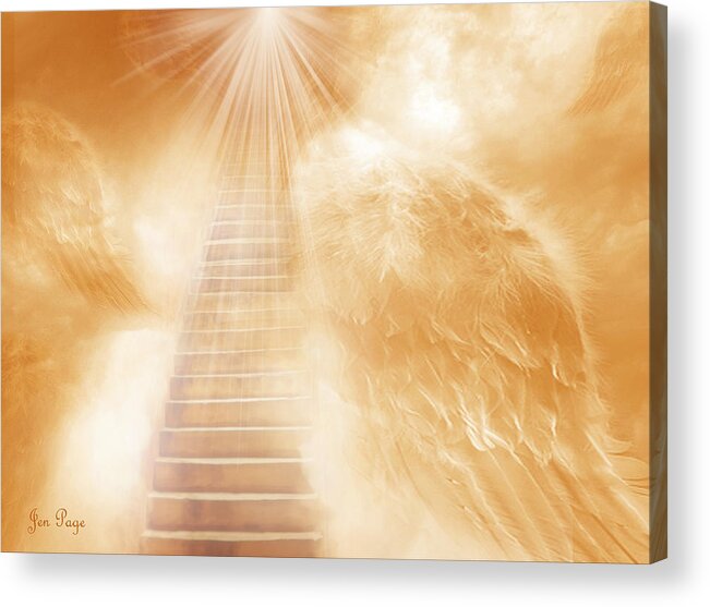 Brush Of Angels Wings Acrylic Print featuring the digital art Brush of Angels Wings by Jennifer Page