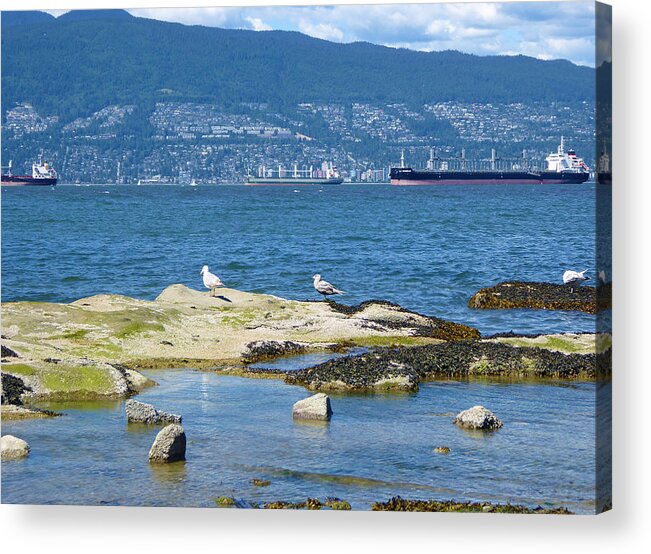 English Bay Acrylic Print featuring the photograph Busy Bay by Laurie Tsemak