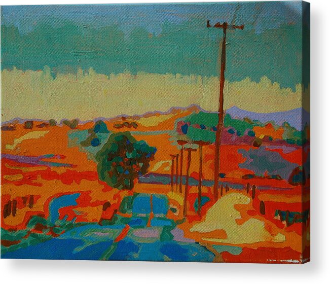  Acrylic Print featuring the painting California Hills at Sunset 1 by Thomas Bertram POOLE