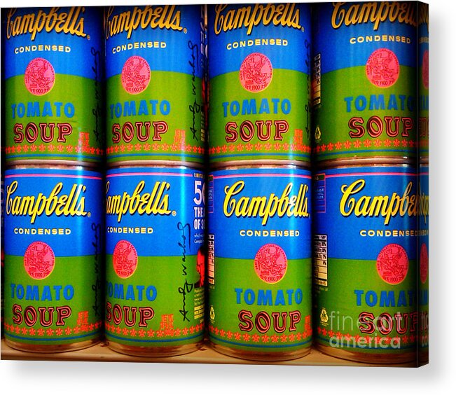 Campbell's Soup Acrylic Print featuring the photograph Campbell's Tomato Soup Retro Andy Warhol by Beth Ferris Sale