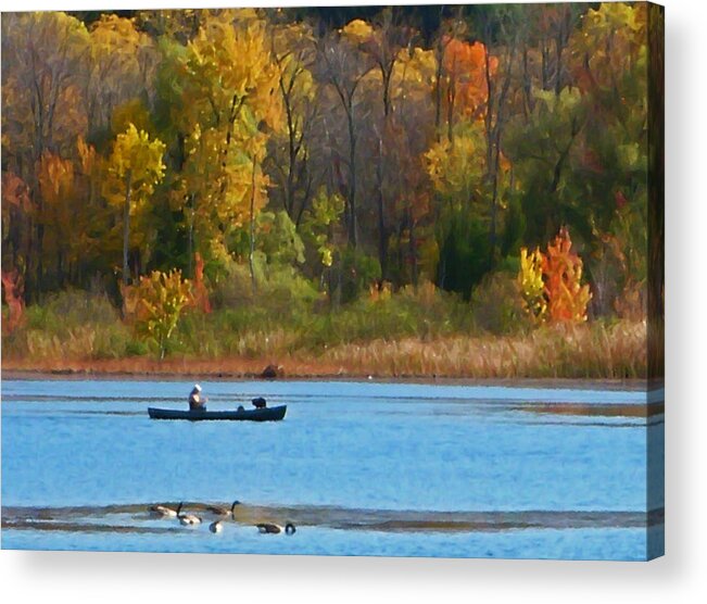 Canoe Acrylic Print featuring the photograph Canoer 2 by Aimee L Maher ALM GALLERY