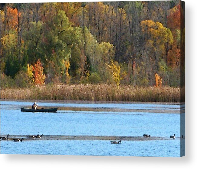 Canoe Acrylic Print featuring the photograph Canoer by Aimee L Maher ALM GALLERY
