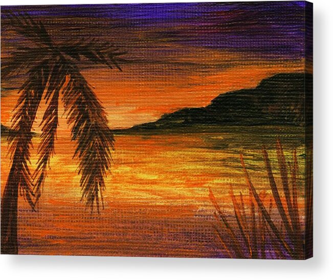 Calm Acrylic Print featuring the painting Caribbean Sunset by Anastasiya Malakhova