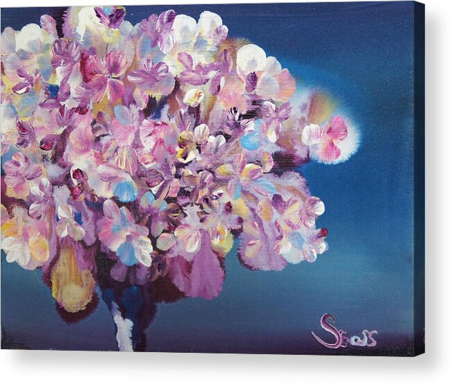 Abstract Art Acrylic Print featuring the painting Cherry Tree by Shiela Gosselin