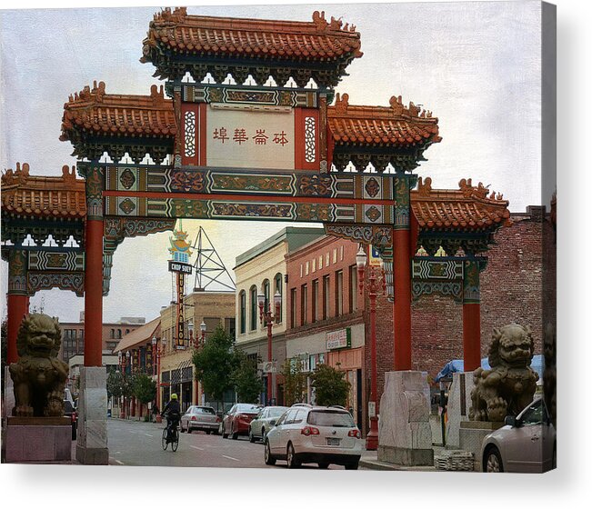 Chinatown In Portland Oregon Acrylic Print featuring the photograph Chinatown by Fraida Gutovich