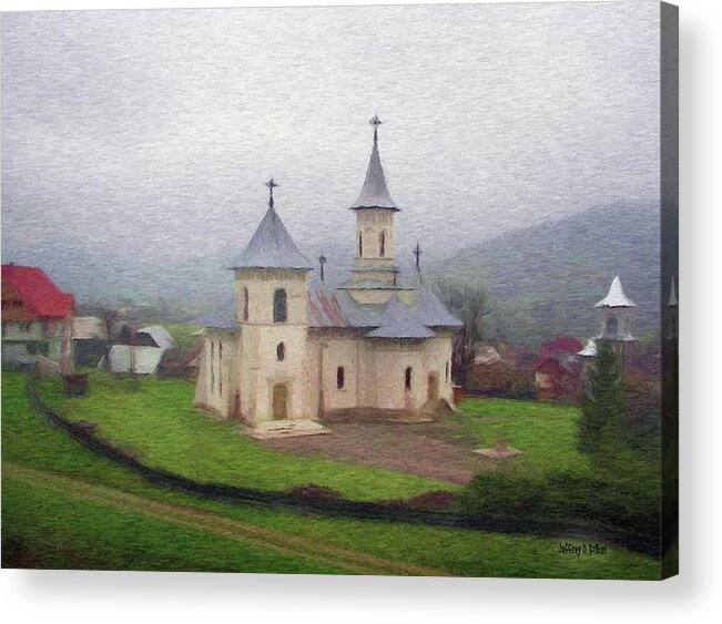 Chapel Acrylic Print featuring the painting Church in the Mist by Jeffrey Kolker