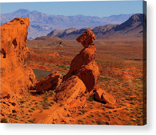 Close View On Balanced Rock Acrylic Print featuring the photograph Close View On Balanced Rock by Viktor Savchenko