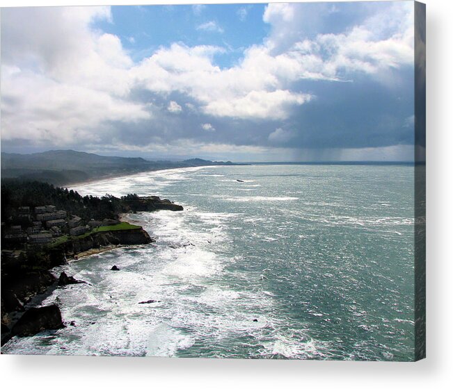 Color Acrylic Print featuring the photograph Coastline At Salishan by Lora Fisher