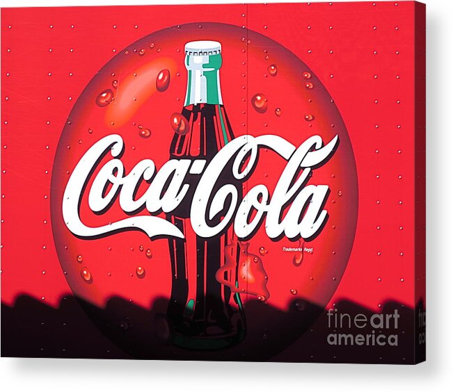 Coca Cola Sunset. Acrylic Print featuring the photograph Coca Cola Sunset. by Robert Birkenes