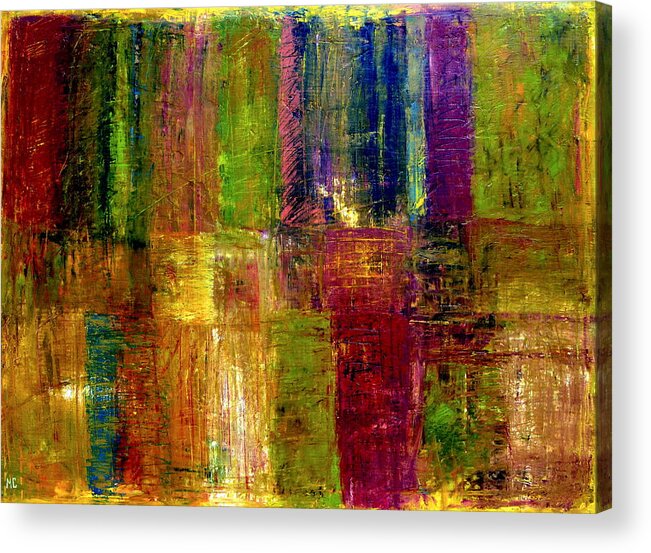 Abstract Acrylic Print featuring the painting Color Panel Abstract by Michelle Calkins