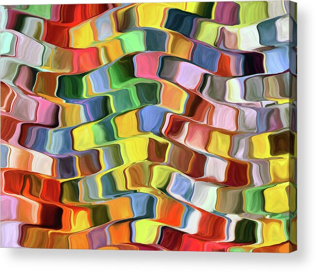 Psychedelic Acrylic Print featuring the digital art Colorful Abstract Background by Grigoriosmoraitis
