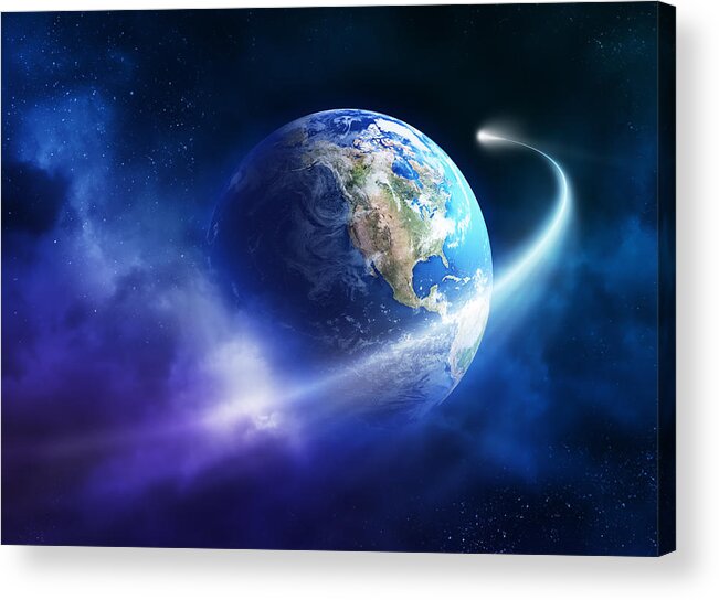 Art Acrylic Print featuring the photograph Comet moving passing planet earth by Johan Swanepoel