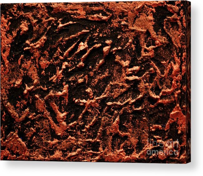 Mixed Media Acrylic Print featuring the painting Copper Wall by P Dwain Morris