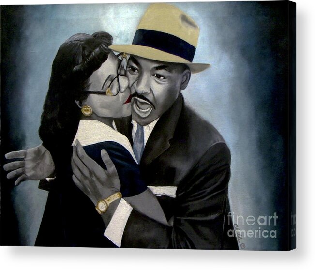 Civil Rights Movement Acrylic Print featuring the painting Coretta and Martin by Michelle Brantley