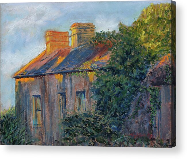 Irish Cottage Acrylic Print featuring the painting County Clare Late Afternoon by Mary Benke