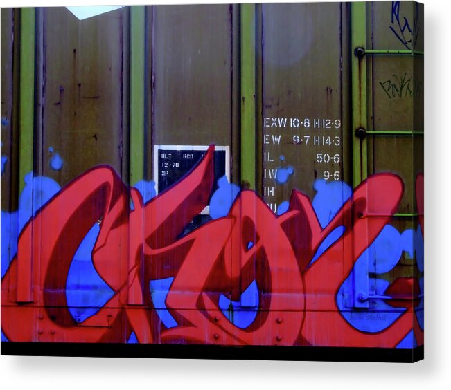 Graffiti Acrylic Print featuring the photograph Crazy Red by Donna Blackhall