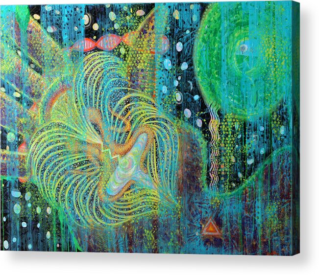 Scripture Acrylic Print featuring the painting Creation of Adam and Eve by Anne Cameron Cutri