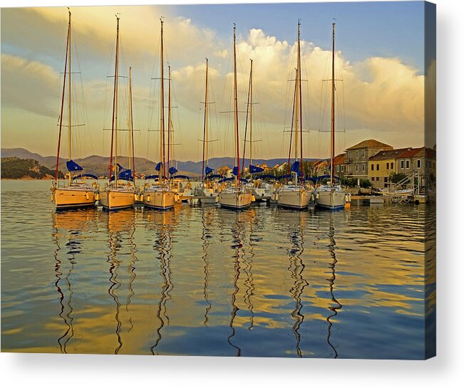 Croatia Acrylic Print featuring the photograph Croatian sailboats by Dennis Cox