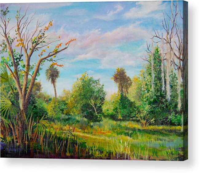Landscape Acrylic Print featuring the painting Crocket Road by AnnaJo Vahle