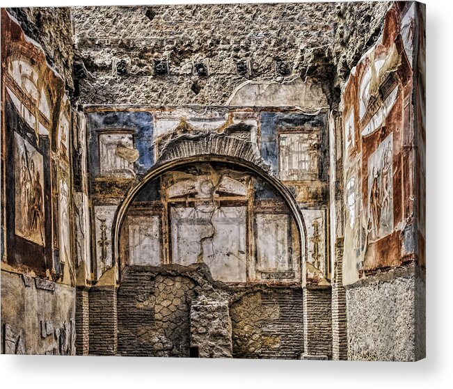 Archeology Acrylic Print featuring the photograph Hall of the Augustals by Maria Coulson