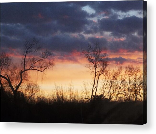 Dawn Acrylic Print featuring the photograph Dawn in the Catskills by Ellen Levinson