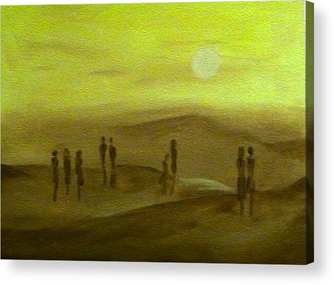 Desert Acrylic Print featuring the painting Desert Jaune by Mirko Gallery