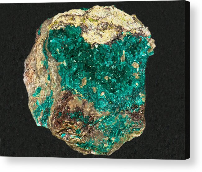 Science Acrylic Print featuring the photograph Dioptase by Millard H. Sharp