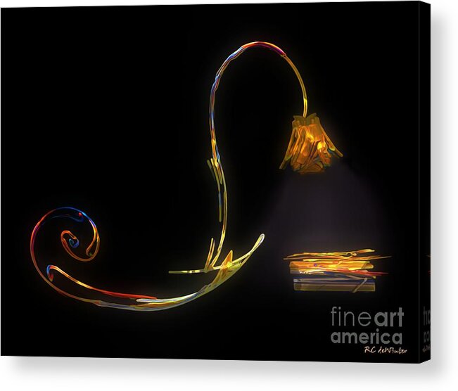 Lamp Acrylic Print featuring the painting Do Not Go Gentle by RC DeWinter