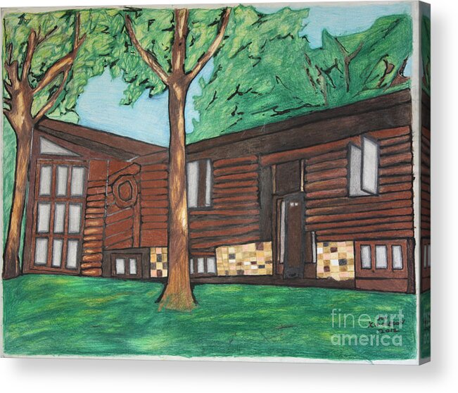 Landscape Acrylic Print featuring the drawing Doctor's House by Jon Kittleson