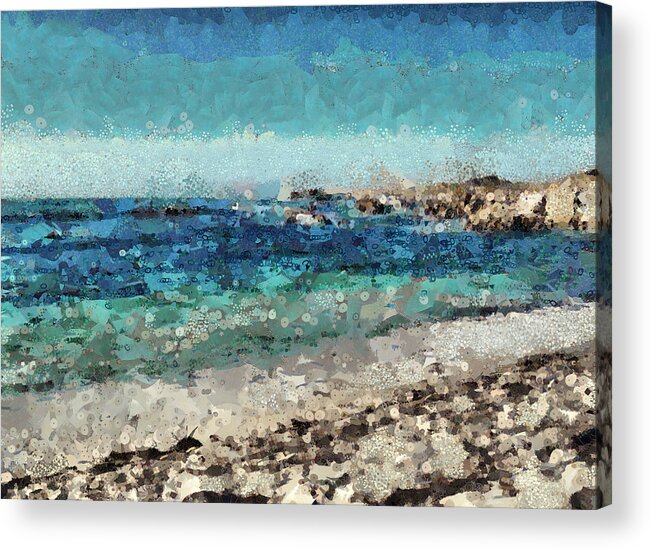 Sea Acrylic Print featuring the mixed media Down By The Sea 2 by Angelina Tamez