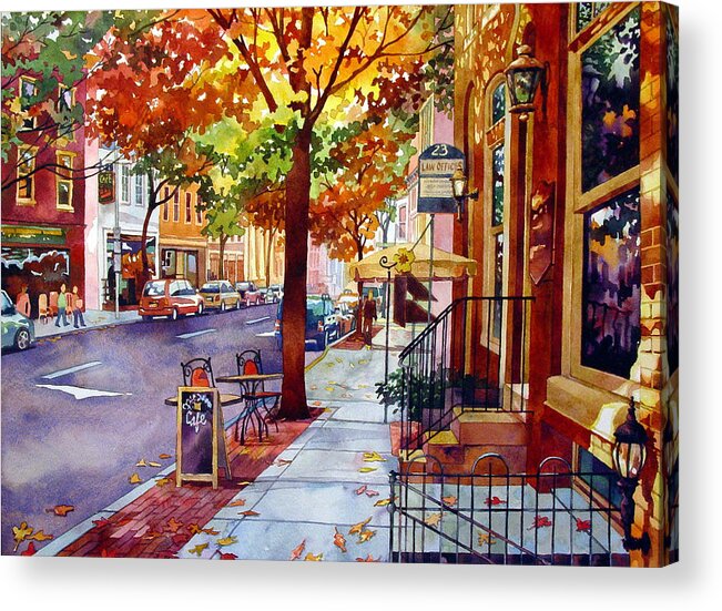 Watercolor Acrylic Print featuring the painting Downtime by Mick Williams