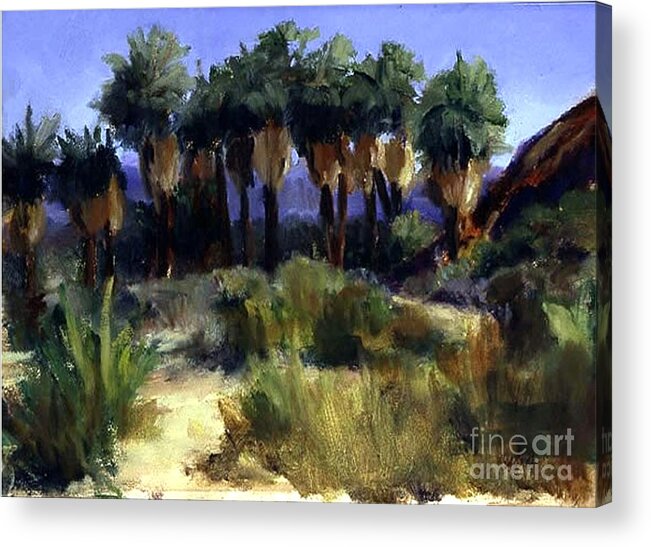 Palm Springs Area Acrylic Print featuring the painting This is Home Thousand Palms Preserve by Maria Hunt